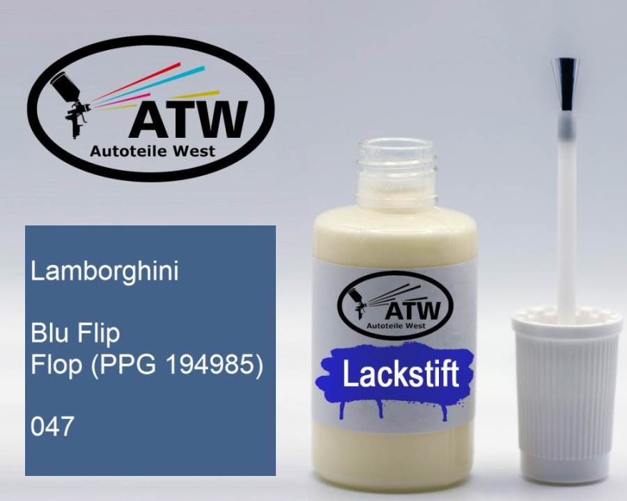 Lamborghini, Blu Flip Flop (PPG 194985), 047: 20ml Lackstift, von ATW Autoteile West.